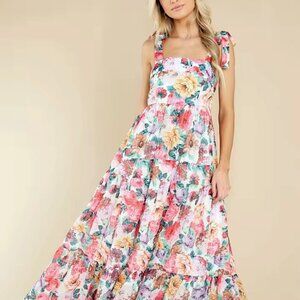 Summer Roses Shoulder Strap Dress